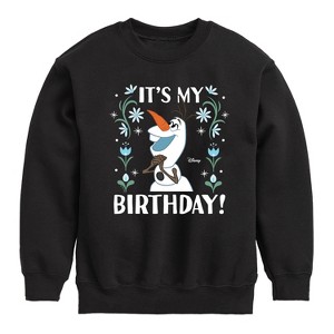 Boys' - Disney - Olaf It's My Birthday Graphic Long Sleeve Fleece Sweatshirt - 1 of 4