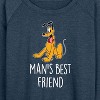 Women's - Disney - Man's Best Friend Lightweight French Terry Wide Neck Long Sleeve Shirt - 2 of 4