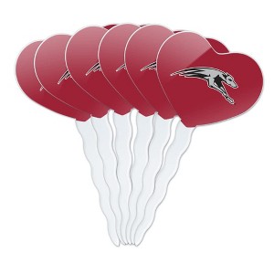 University of Indianapolis Primary Logo Heart Love Cupcake Picks Toppers Decoration Set of 6 - 1 of 4