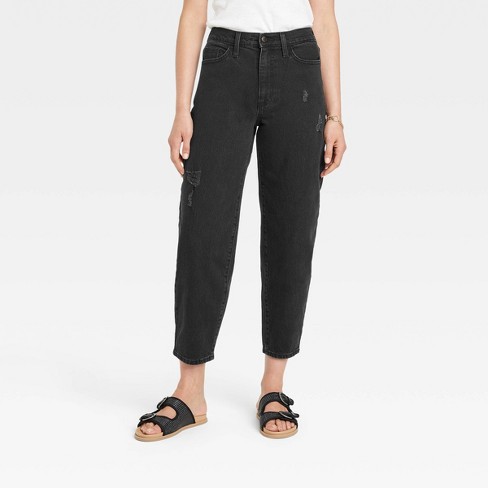 Y.A.S stretch high waist pants with button detail in black