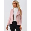 Allegra K Women's Faux Suede Lapel Draped Outwear Open Front Jacket - 2 of 4