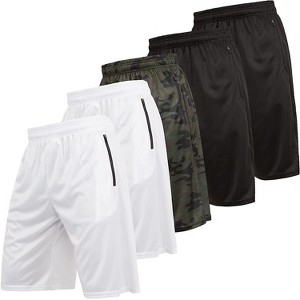 Ultra Performance 5 Pack Mens Athletic Running Shorts, Basketball Gym Workout Shorts for Men with Zippered Pockets - 1 of 4