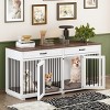 Famapy Wooden Double Cage Furniture Style Dog Kennel with 2 Drawers and Dividers - 3 of 4