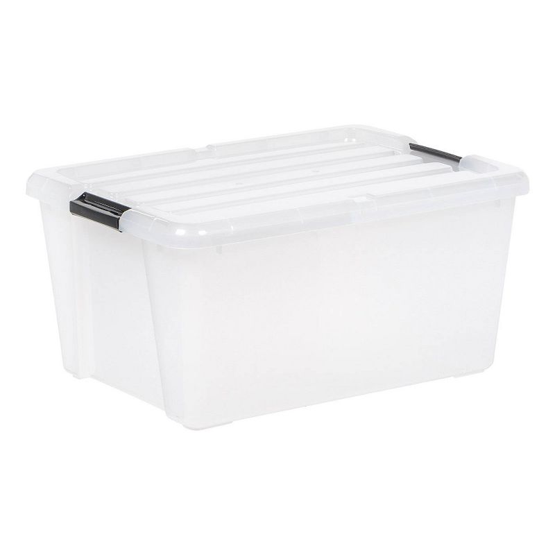 IRIS 45qt Plastic Storage Container Bin with Secure Lid and Latching Buckles Clear, 2 of 7