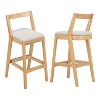 39.6" Set of 2 Indoor Barstools, Rubberwood Frame, Thick Upholstery, Trapezoidal Structure, Simple & Stylish-- Frevyn - 3 of 4