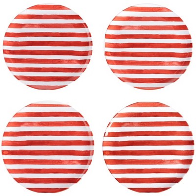 The Lakeside Collection Set of 4 Stars and Stripes Melamine Plates - Dinner
