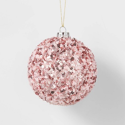 Tinsel Ball Christmas Tree Ornament Pink - Wondershop™