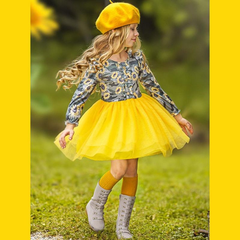 Girls Bright As A Sunflower Ruffle Tutu Dress - Mia Belle Girls, 5 of 7