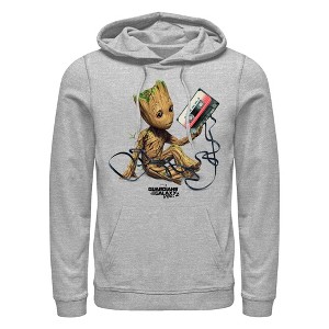 Men's Marvel Guardians Of The Galaxy Vol. 2 Groot Tape Portrait Pull Over Hoodie - 1 of 4