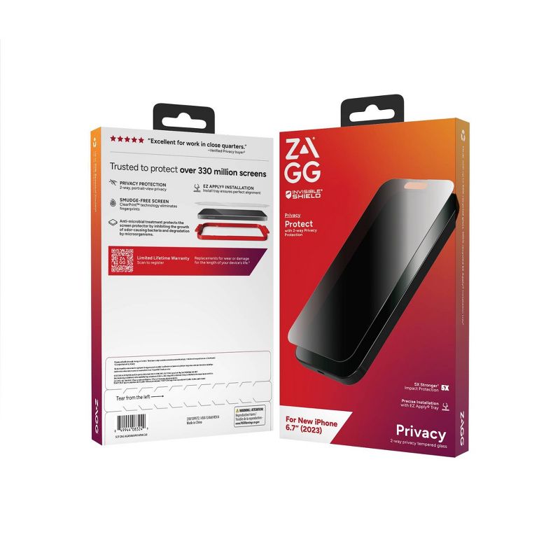 ZAGG Apple iPhone 15 Plus Glass Elite Privacy Screen Protector, 6 of 7