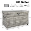 Bigget Outdoor 200 Gallon Steel Wicker Patio Deck Storage Box,Grey - 4 of 4
