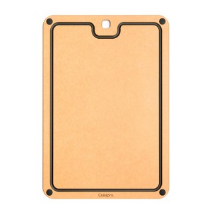 Cuisipro Fibre Wood Cutting Board with Silicone Feet, 16 x 11 Inch, Natural/Slate - 1 of 4