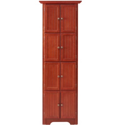 Vynxaria Decorative Storage Cabinet with 8 Doors and Adjustable Shelves - Oak/Cherry