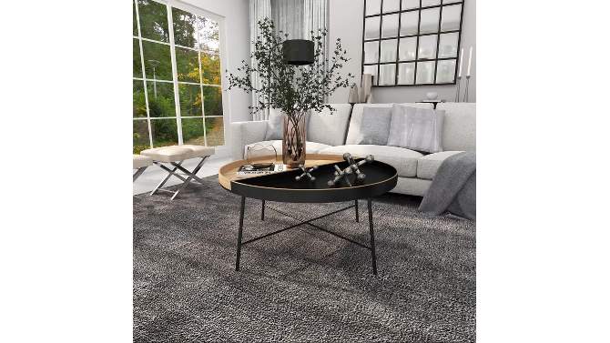 Contemporary Wood and Metal Coffee Table Black - Olivia &#38; May, 2 of 21, play video