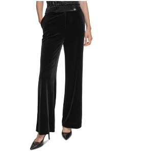 Calvin Klein Womens Velvet High Rise Casual Trouser Pants - 1 of 1