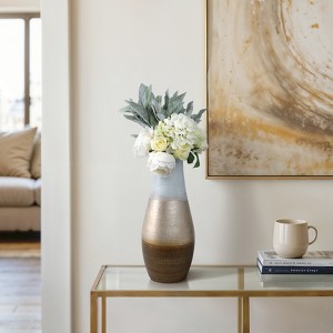Boho Glass Vase - Metallic Modern Accent for Home, Office, Bedroom, or Living Room - Stylish Handcrafted Floral Centerpiece - 1 of 4