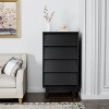 KTMBDW 4 Drawer Dressers for Bedroom, Bevel Design, Black - 2 of 4