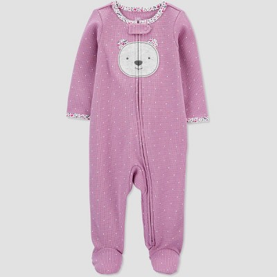 Baby Girls' Bear Footed Pajama - Just One You® made by carter's Purple Newborn