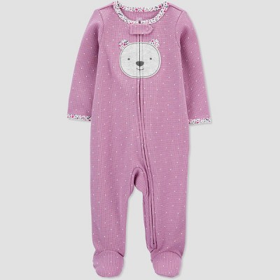 Image of Baby Girls' Bear Footed Pajama - Just One You® made by carter's Purple 6M