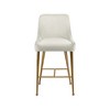 Meridian Furniture,Owen Cream Velvet Stool, Set of 2 - 3 of 4