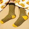 Sophisticated Mustard Yellow and Black Patterned Office Socks (Women's Sizes, Adult Medium) from the Sock Panda - 2 of 3