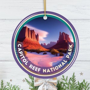 Capitol Reef National Park Retro Style Ornament, Utah Tourist Attraction and Gift| OrnamentallyYou - 1 of 4