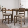 SKRAN Farmhouse Style Upholstered Counter Stools - Set of 2 Rustic Elegance for Kitchen and Bar Areas, Brown - 2 of 4