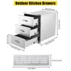Outdoor Kitchen Drawer with Divider,Stainless Steel Flush Mount Single BBQ Drawer,Built-In Access Drawer with Venting Panel for Kitchen Island - 2 of 4