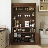 Coffee Bar Cabinet with LED Lights 72 in Tall Buffet Cabinet with Storage - 3 of 4