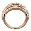 Slickblue Women’s Rose Gold Ion Plated Stainless Steel Ring, Synthetic Clear Crystals, Wave Band Design, Sizes 5-10 - 2 of 4
