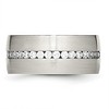 Chisel Stainless Steel Brushed and Polished with CZ 10mm Band Ring - 3 of 4