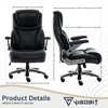 FONTOI 500 lbs Executive Office Chair High-Back Desk Chair with Adjustable Headrest, 3D Reversible Armrests, Silent Casters, Black, 31.9"*26.8"*61.1" - 3 of 4