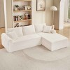 Modular Sectional Chaise Lounge Sofa, Free-Combination Sofa with Arched Armrests, Upholstered Corduroy Sofa with Cushion-Coolbibila - 3 of 4