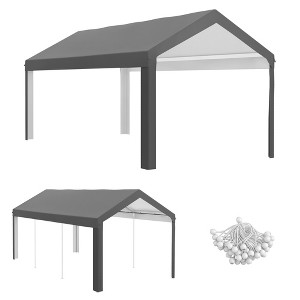 Outsunny 10 x 20ft Canopy Replacement Cover, UV Resistant Carport Roof, with Ball Bungee Cords - 1 of 4