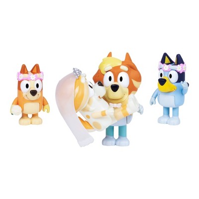Bluey Wedding Time Figures Set with Uncle Rad, Frisky, Bluey, and Bingo