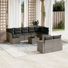 vidaXL Garden Sofa Set Grey PE Rattan, Powder-coated Steel, Tempered Glass - 2 of 4
