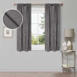 Modern Geometric Waves Room Darkening Semi-Blackout Curtains, Set of 2 by Blue Nile Mills - 1 of 4