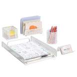 Okuna Outpost 5-Piece White Desk Organizers and Accessories Set, Home Office Decor for Women