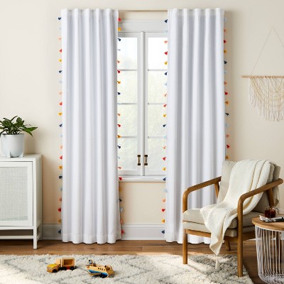 Polka Dot Embroidered Sheer Curtains,Cute Kids Room Window Curtains,Light  Filtering Tulle Drapes with Grommets Top for Nursery Girls Room-White