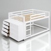 Full Over Full Bunk Bed with Drawers and Shelves, Pine Wood Frame, Storage Ladder, No Box Spring Needed - 4 of 4