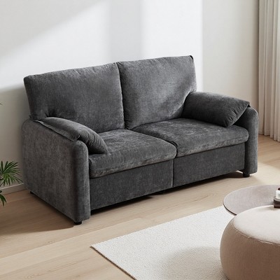 60" Down-Filled Chenille Sofa with Cloud-Like Comfort, Washable Cover & 800LBS Capacity