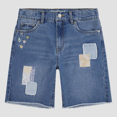 Levi's® Girls' 'patch' Jean Shorts - Medium Wash 4 : Target