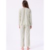 INSPIRE CHIC Women's Cotton Pajamas Long Sleeve Round Neck Button Down Floral Set with Pocket - 4 of 4