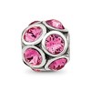 Black Bow Jewelry Sterling Silver with Pink Crystals October Bubble Bead Charm - 3 of 4
