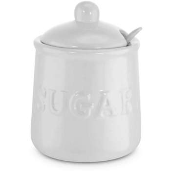Kovot 16 oz Ceramic Sugar Jar & Spoon Set | White