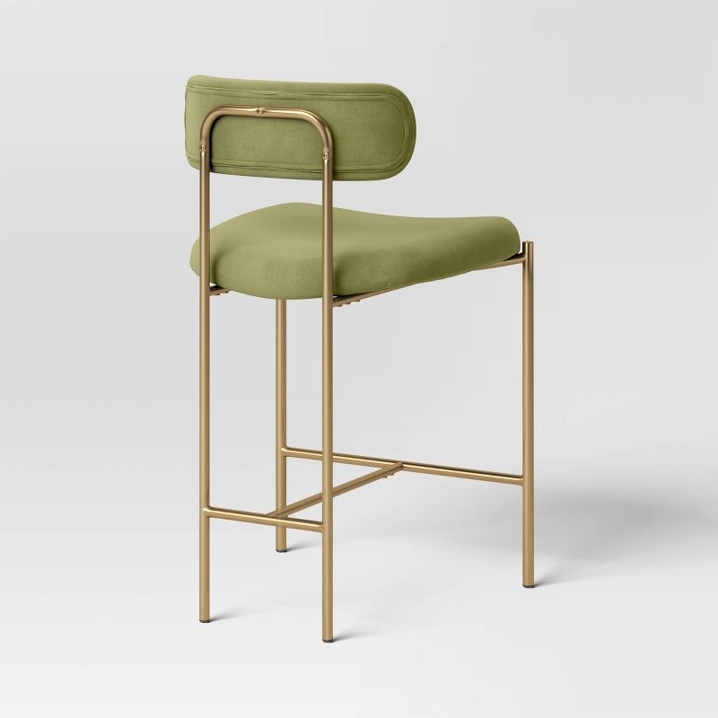 Orion Luxe Backed Counter Height Barstool with Brass Legs - Threshold™, 5 of 11
