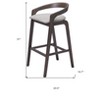 HomeRoots Set of Two 31" Gray and Espresso Fabric and Solid Wood Low Back Bar Height Bar Chairs - 3 of 4