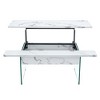 VYNXARIA Multifunctional Lift Top Coffee Table -Light Wood Color Grain Sticker.Tempered Glass Legs,Lift Top Feature,for Living Rooms And Office - 3 of 4