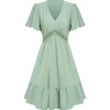 Anna-Kaci Women's Crochet Detail Clip Dot Textured Ruffle Flared Fashion Dress - 4 of 4