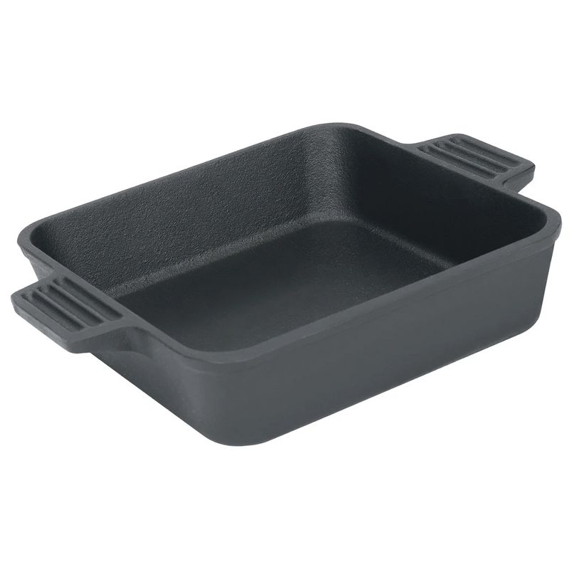 Bayou Classic 7472 8" x 8" x 2" Square Pre-Seasoned Cast Iron Cake Baking Pan, Oven and Broiler Compatible Casserole Bakeware Dish, Black, 1 of 8